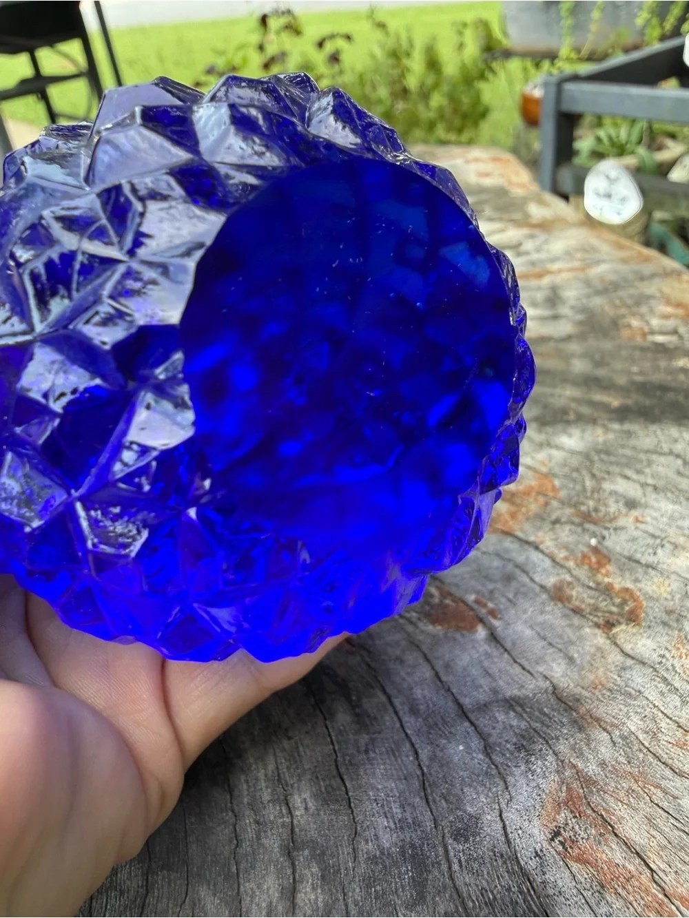 Cobalt Blue Glass Pineapple Decorative Accent